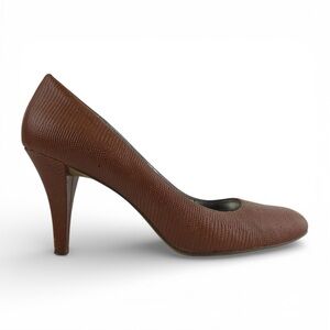 Style & Co Brown Lizard Embossed Faux Leather Round Toe Pumps 10M